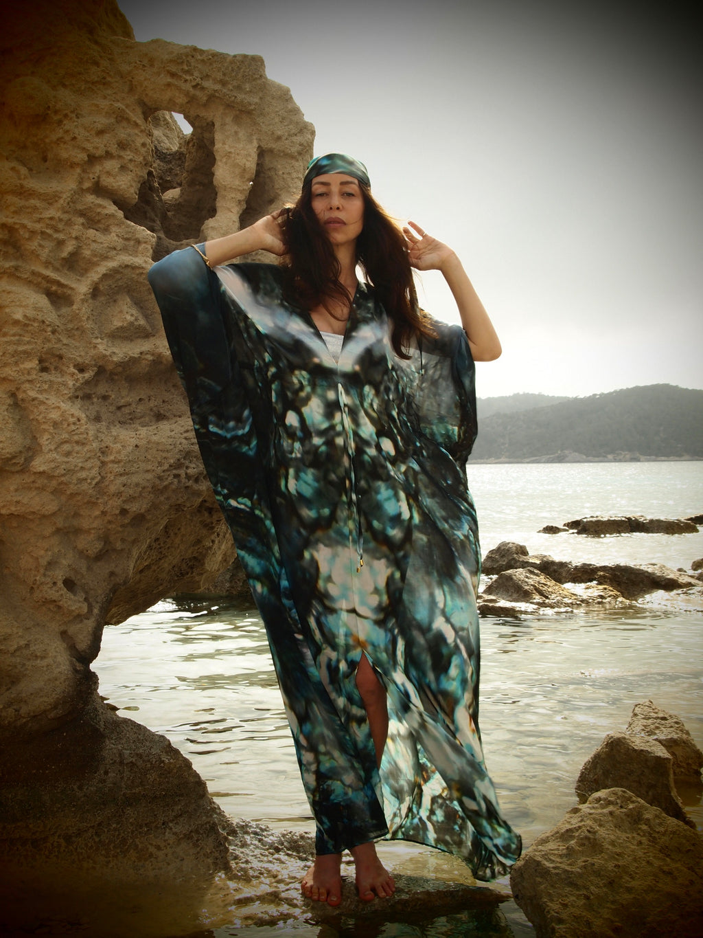 Isla Silk Kaftan - Marrah print