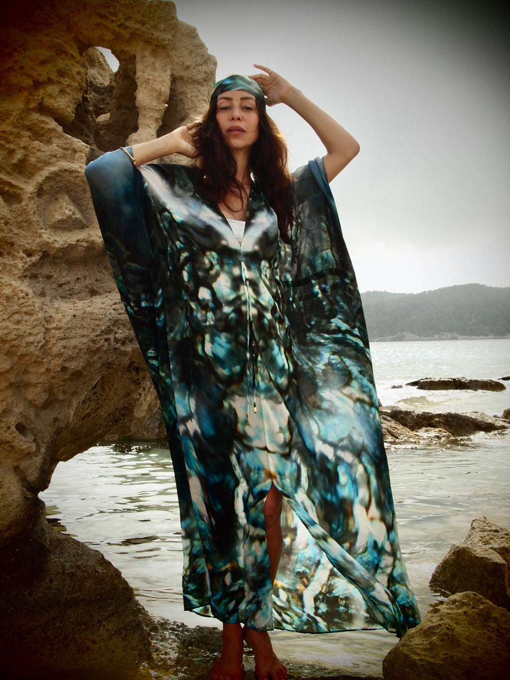 Isla Silk Kaftan - Marrah print