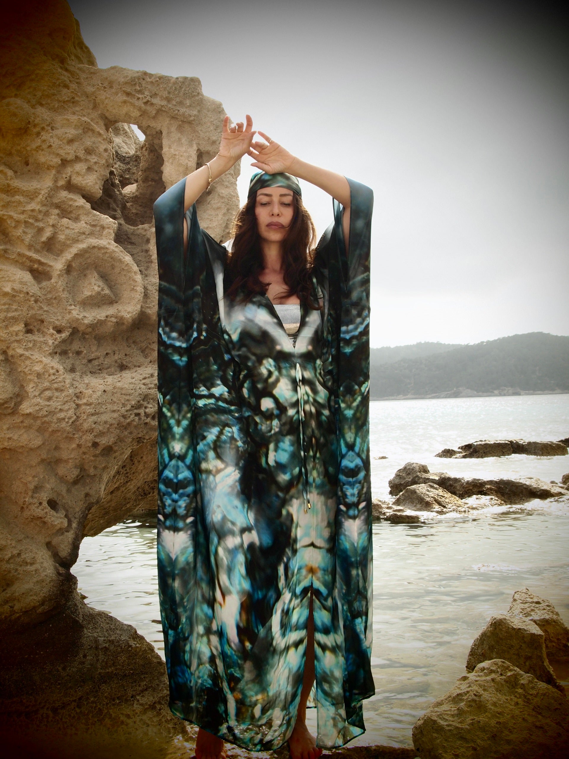 Isla Silk Kaftan - Marrah print