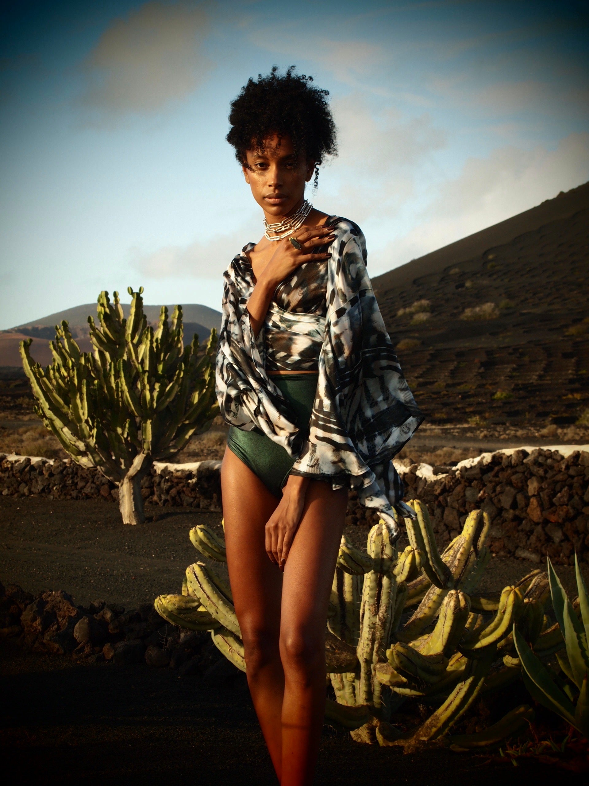 Lola Wrap Shirt - Phoenix Print