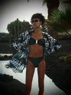 Brooke Bandeau Bikini Top - Metallic Pine green