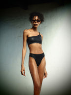 Black Reptilian cheeky briefs