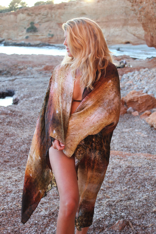 Amber Skin Print Silk Sarong