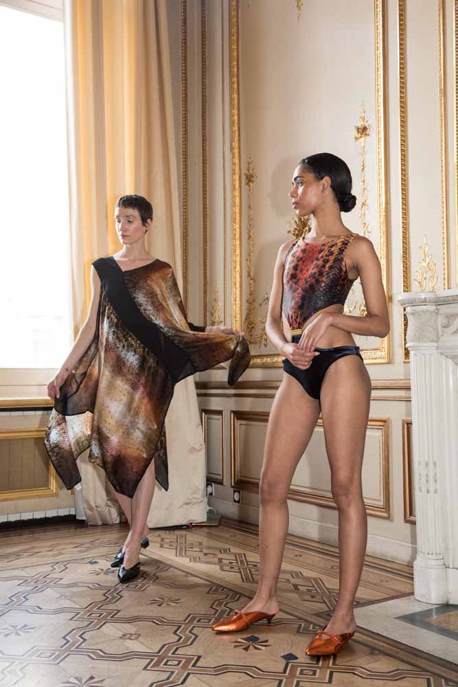 Mona Swims Zahar Skin Kaia Cut-Out Swimsuit Flying Solo Paris Fashion Week BTS