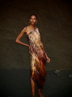 River tie Kaftan in Magma Siren print