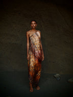 River tie Kaftan in Magma Siren print