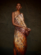 River tie Kaftan in Magma Siren print