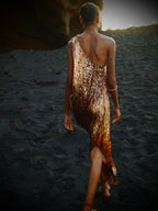River tie Kaftan in Magma Siren print