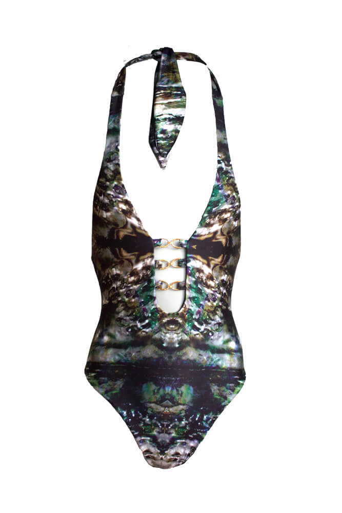 Luxury halter neck swimsuit