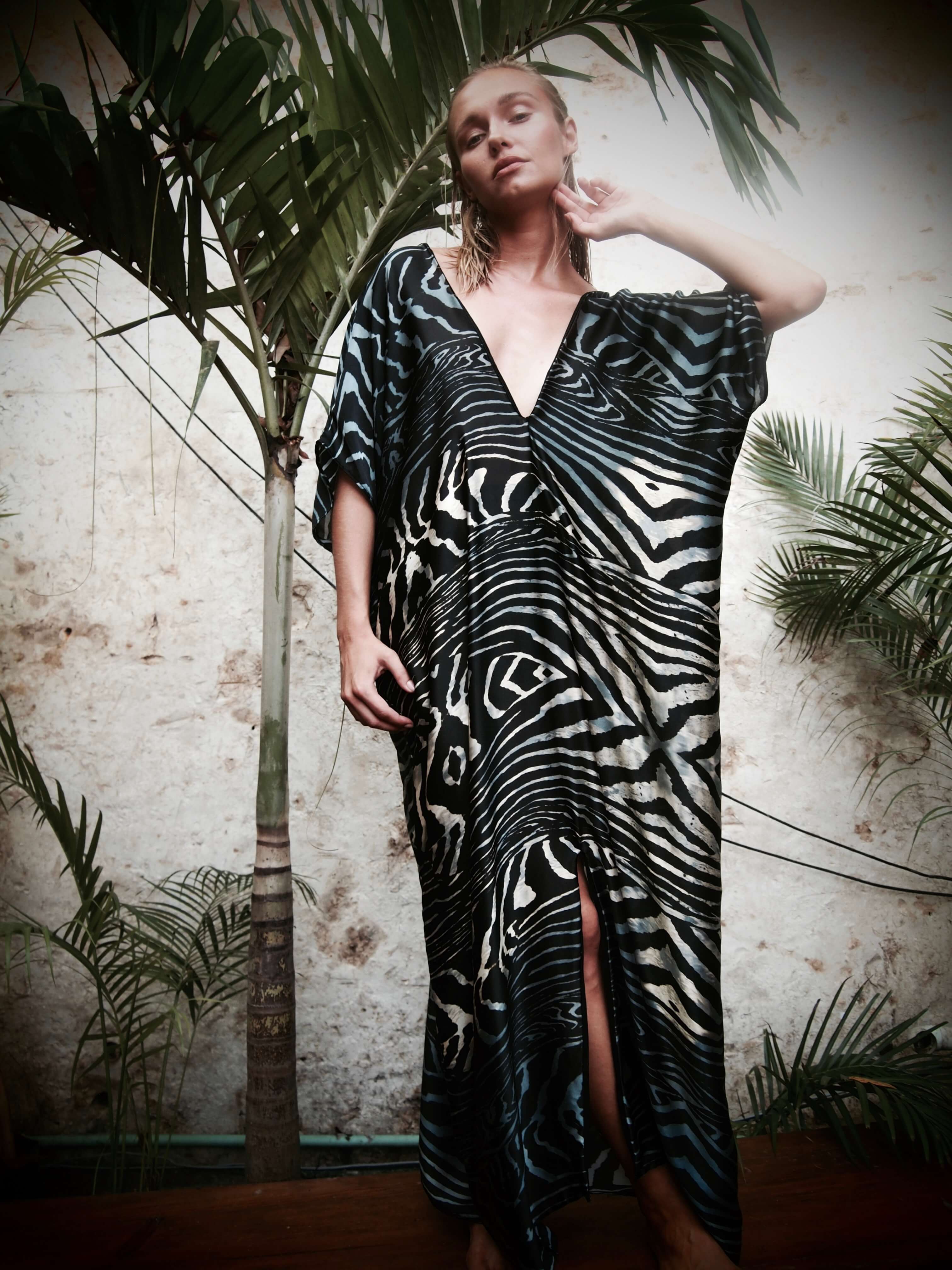 Boheme Silk Kaftan Moray