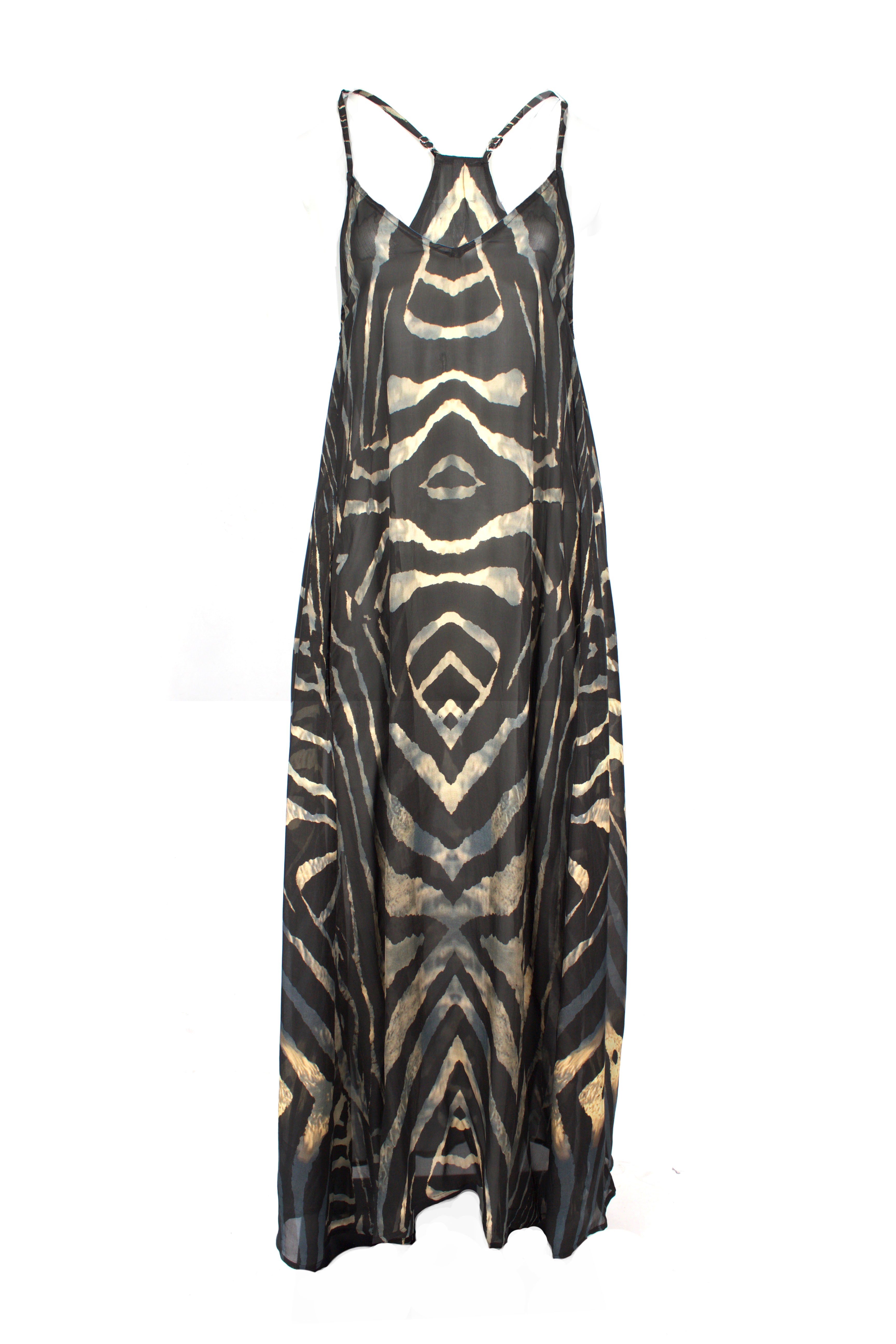Mayan Silk Dress Moray Print