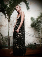 Mayan Silk Dress Moray Print