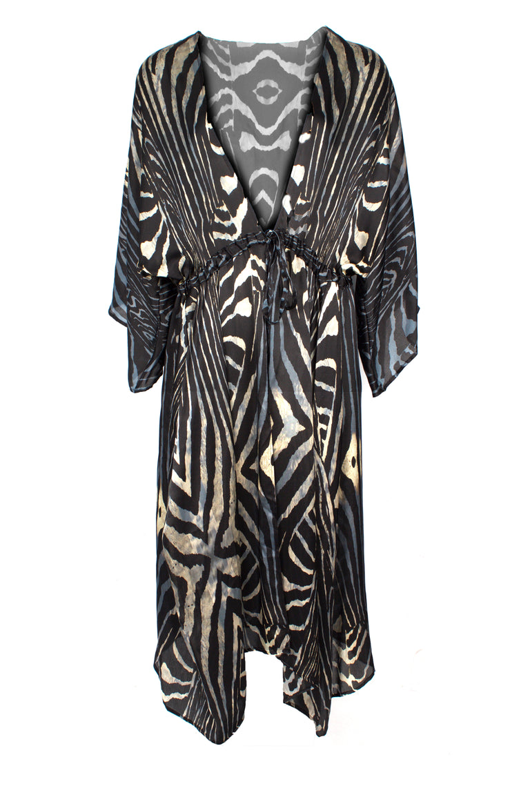 Moray Print Vivian Silk Kimono