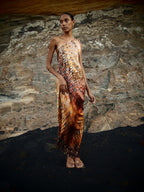 River tie Kaftan in Magma Siren print