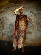 Zandra Silk Kaftan in Magma Siren Print