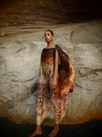 Zandra Silk Kaftan in Magma Siren Print