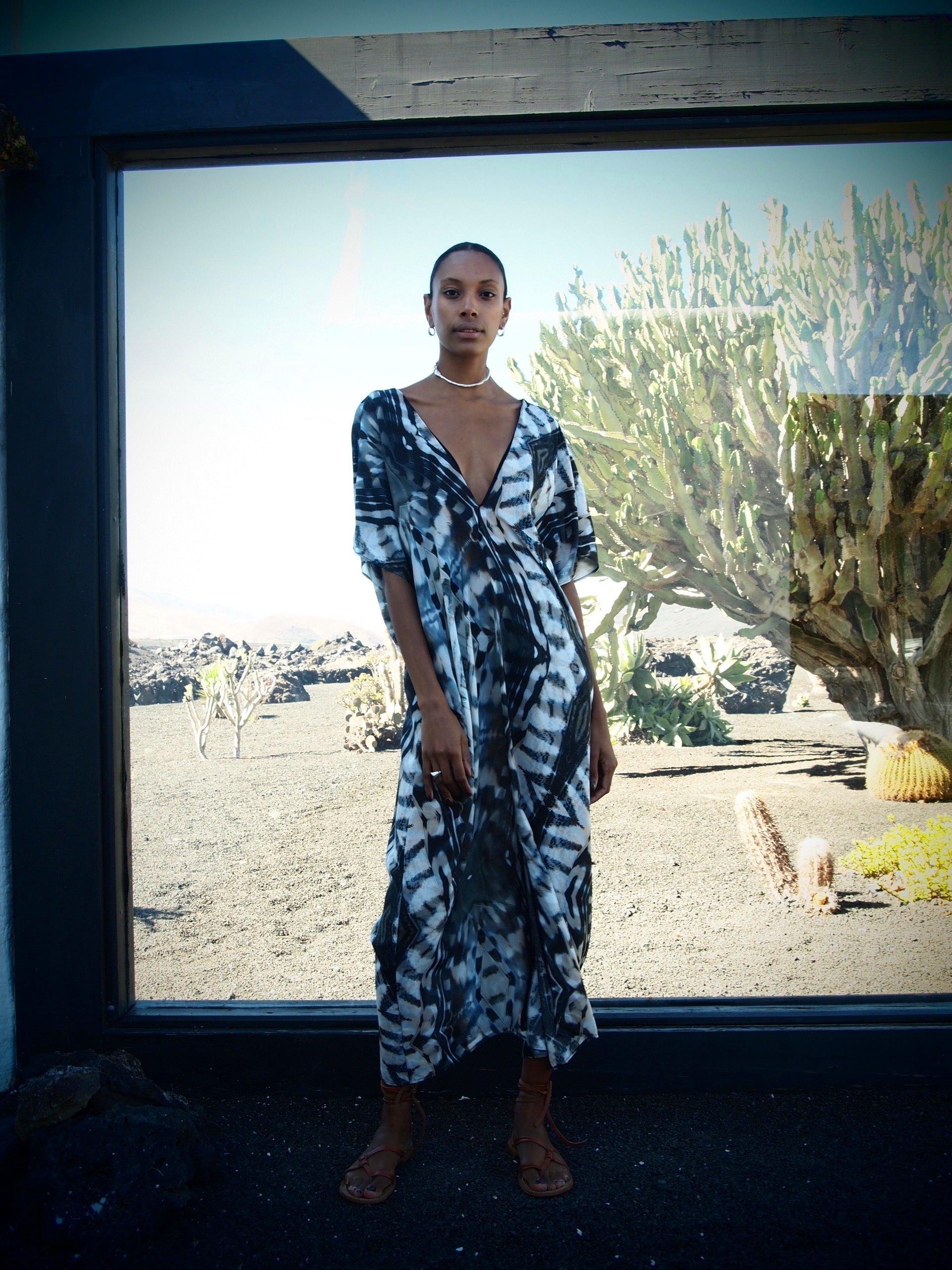 Phoenix print - Boheme Silk Kaftan