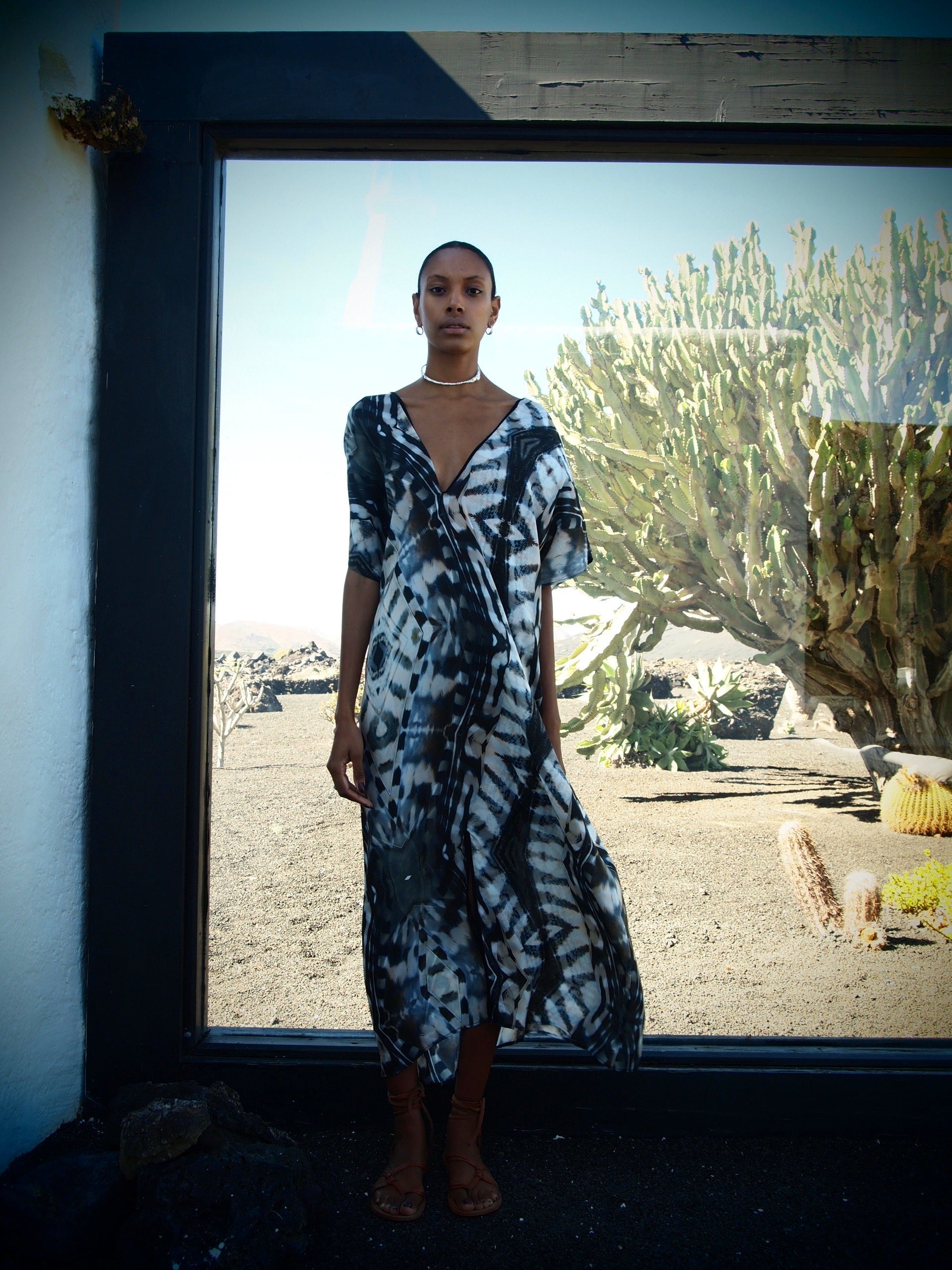 Phoenix print - Boheme Silk Kaftan