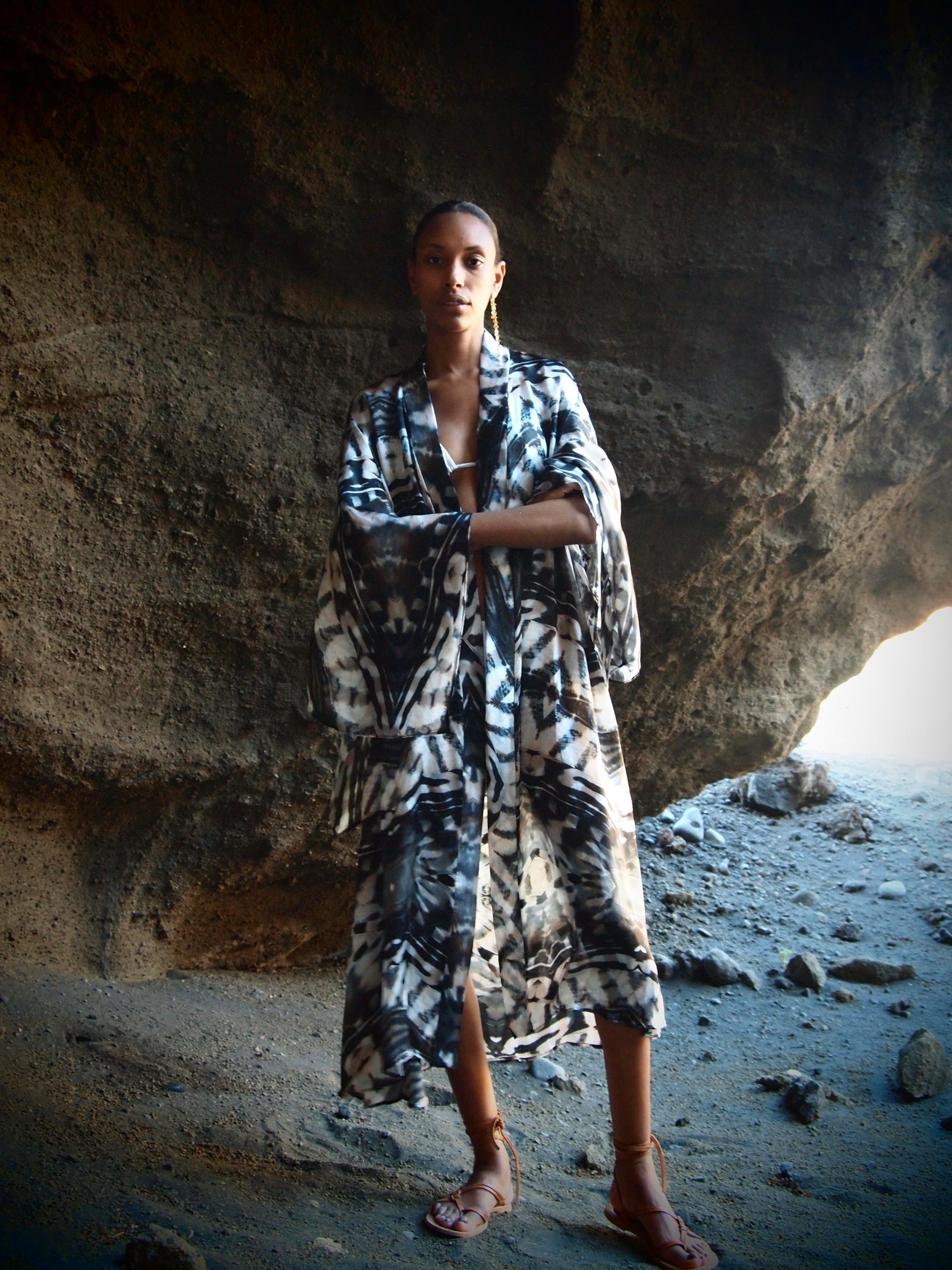 Phoenix print - Bedouin Silk Kimono