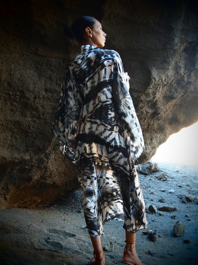 Phoenix print - Bedouin Silk Kimono