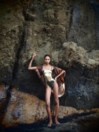 Bond Bandeau Swimsuit Metallic Gold