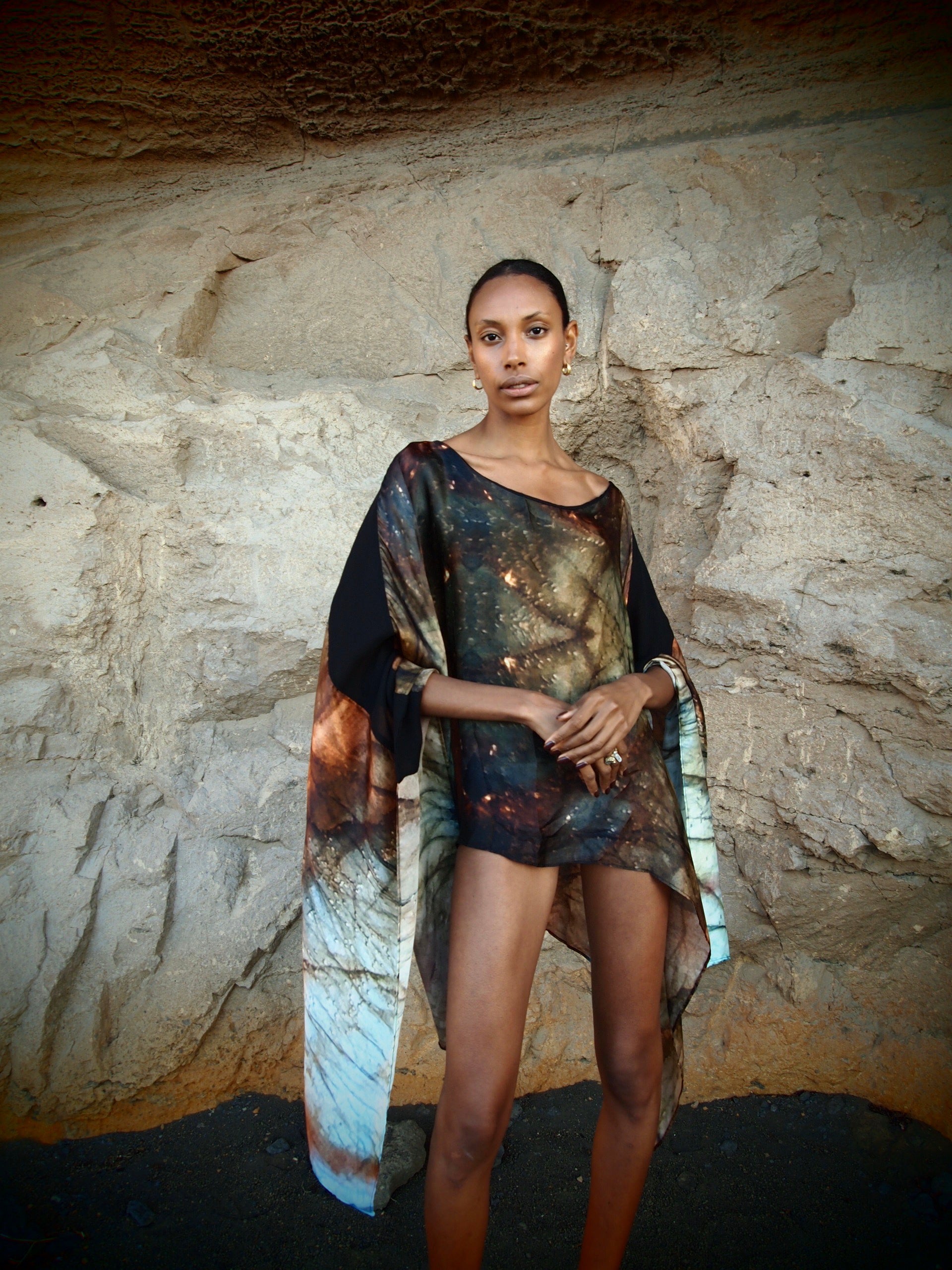 Cleopatra 2 Way Silk Kaftan Indra Print