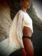 Kaia Cut-out Swimsuit in Gold and Black metallic textures