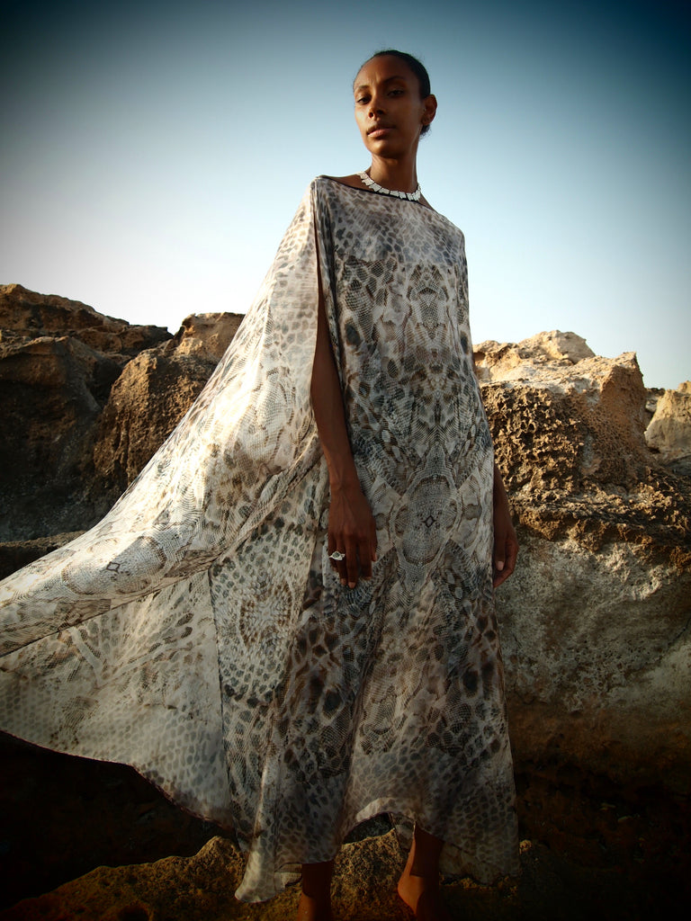 Yemanja Print Zandra Silk Dress