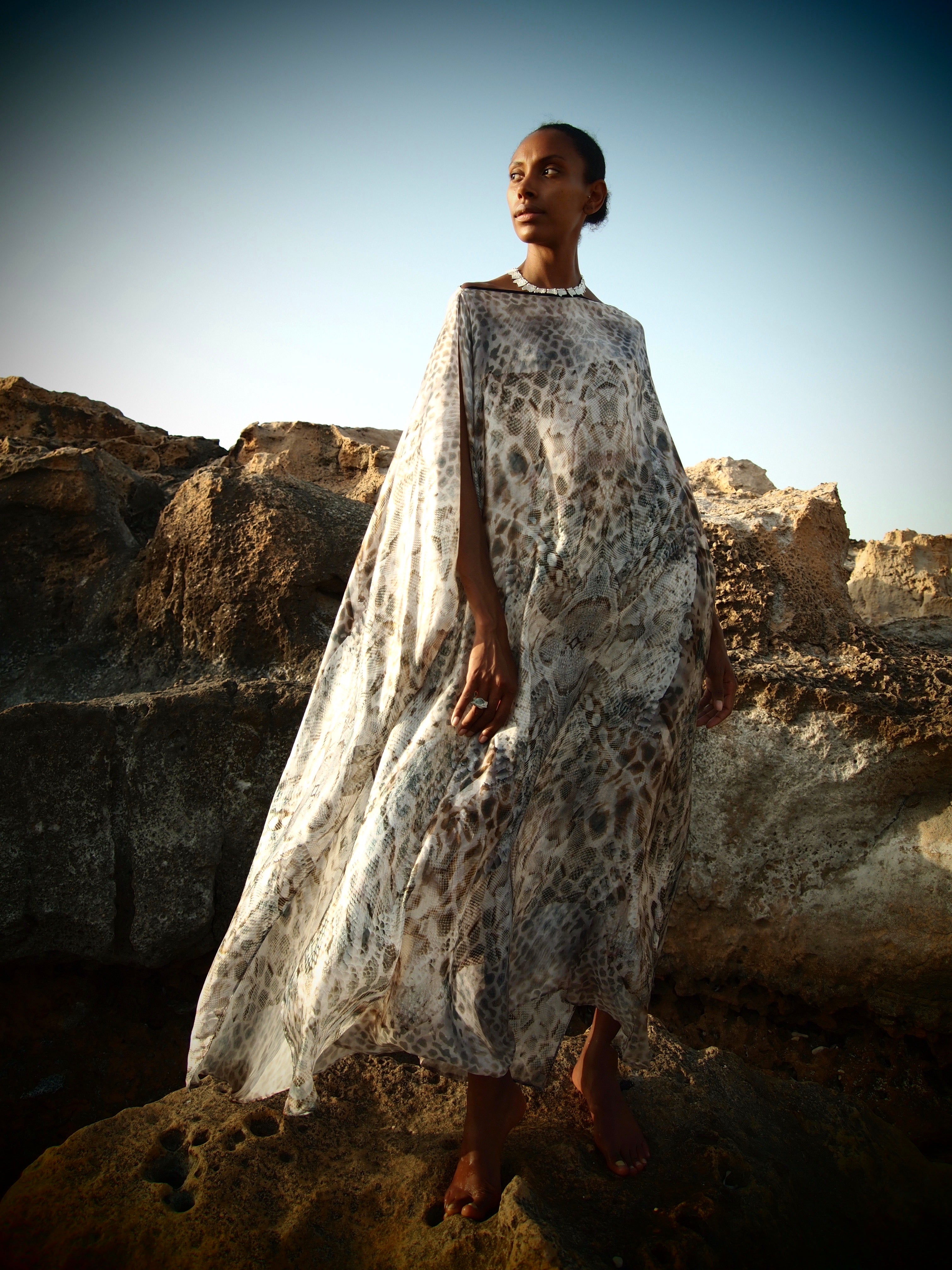 Yemanja Print Zandra Silk Dress