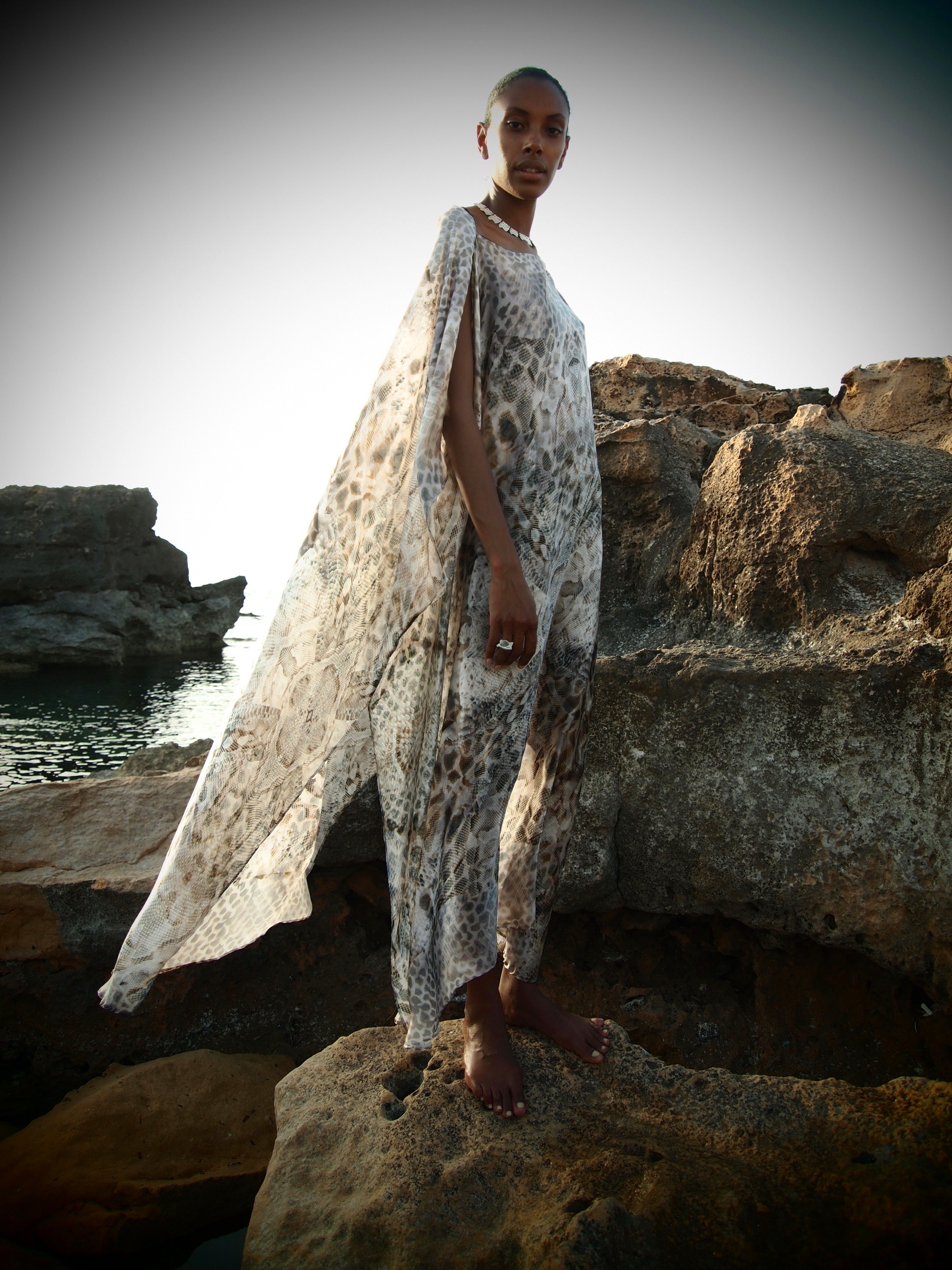 Yemanja Print Zandra Silk Dress