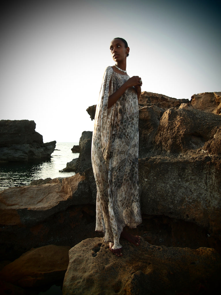 Yemanja Print Zandra Silk Dress