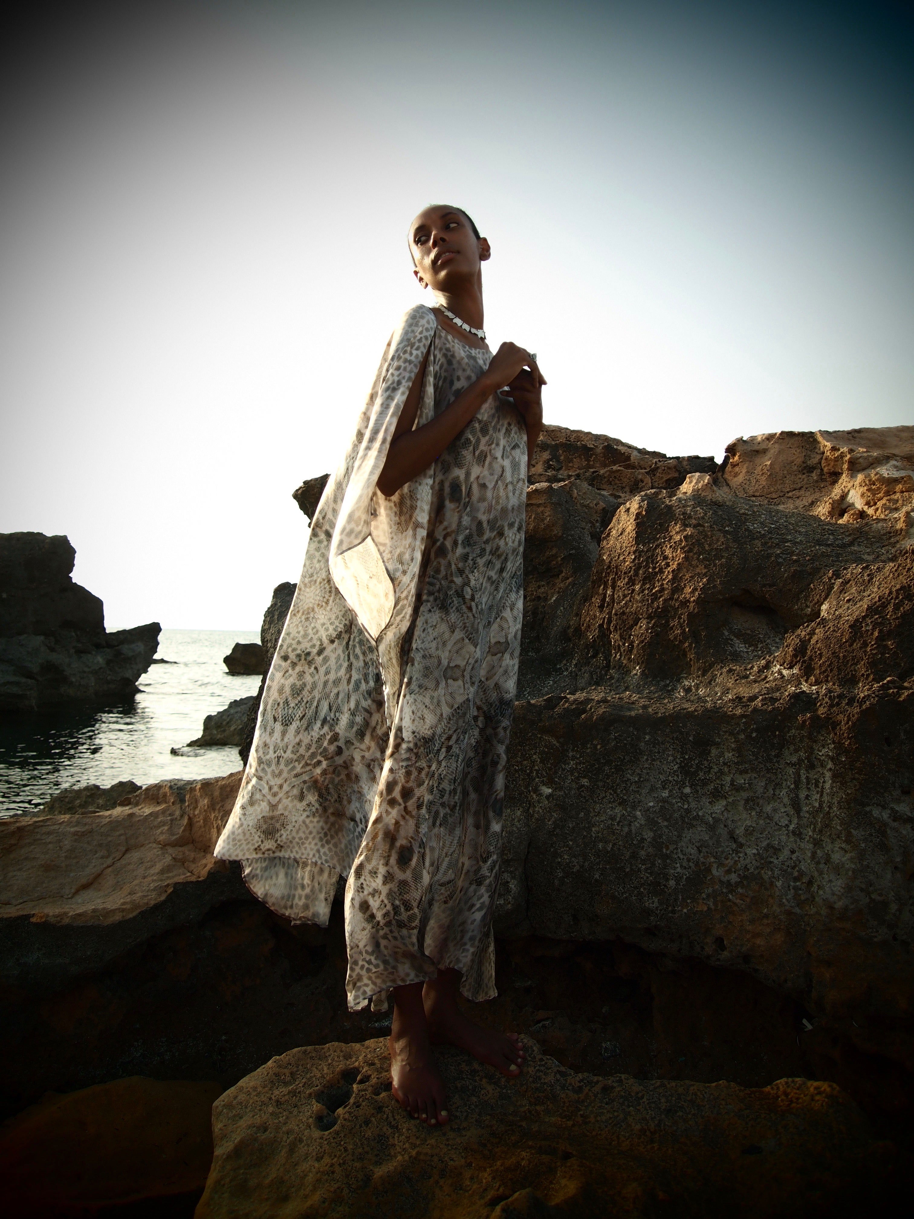 Yemanja Print Zandra Silk Dress