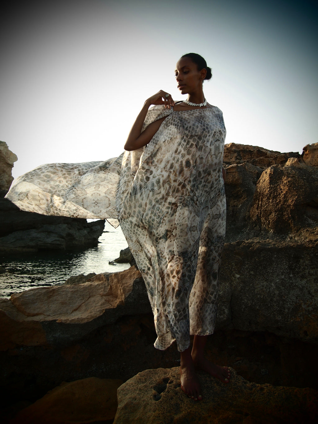 Yemanja Print Zandra Silk Dress