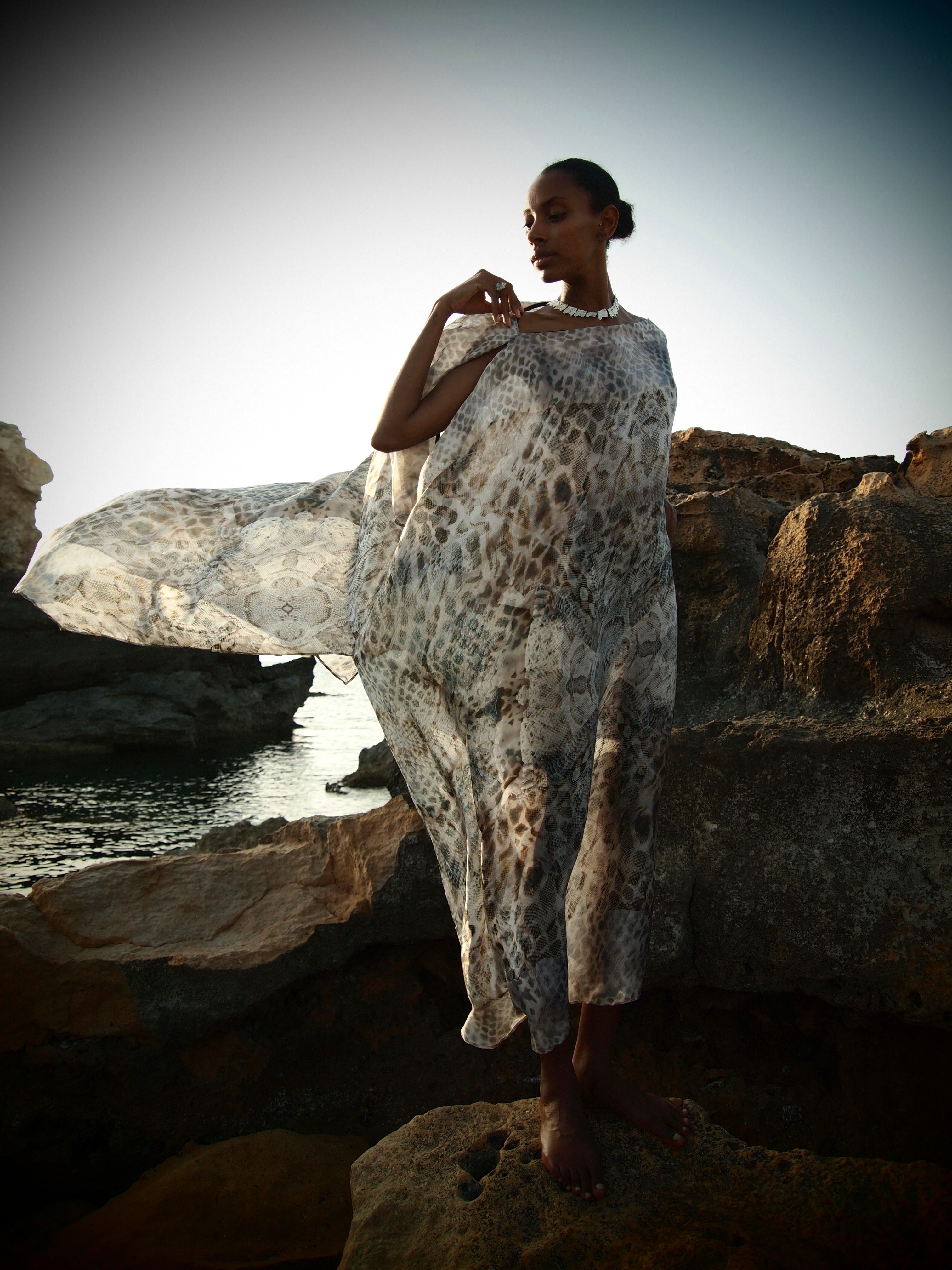 Yemanja Print Zandra Silk Dress