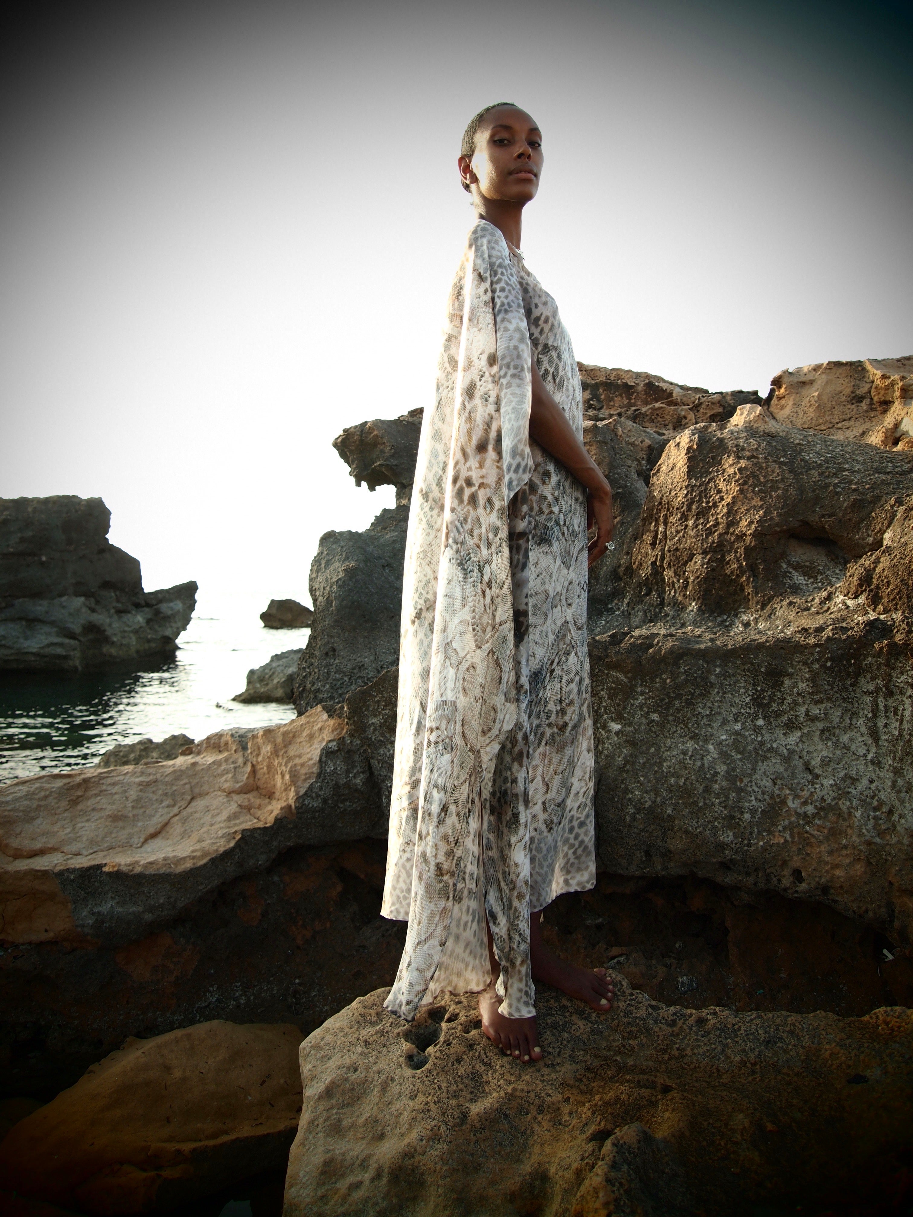 Yemanja Print Zandra Silk Dress