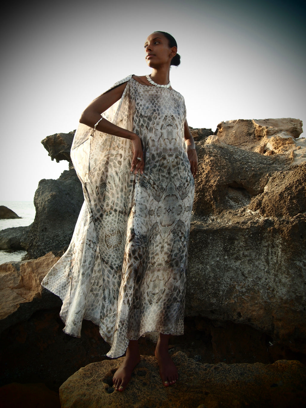 Yemanja Print Zandra Silk Dress