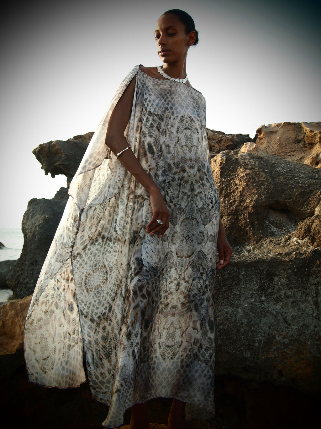 Yemanja Print Zandra Silk Dress