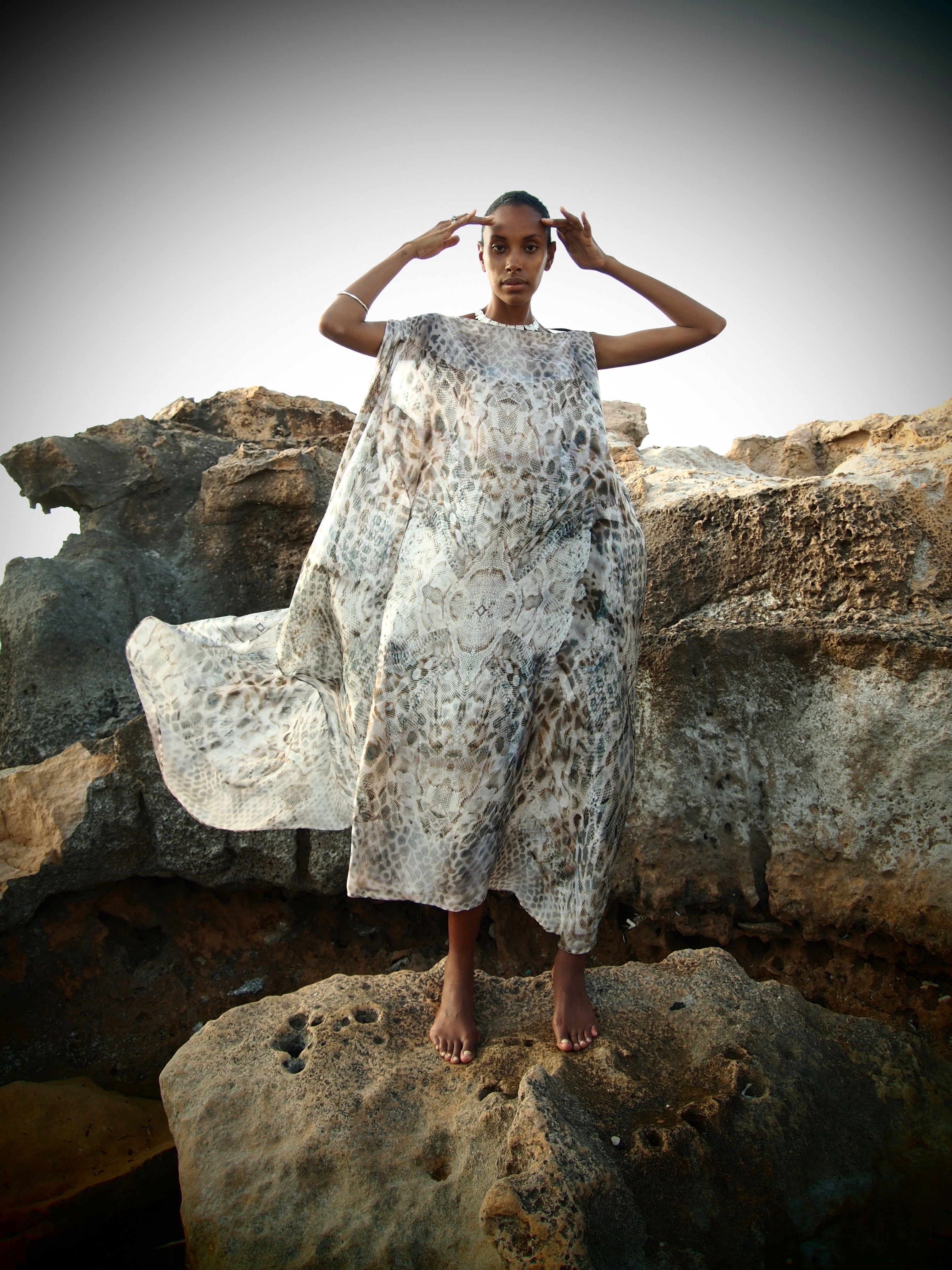 Yemanja Print Zandra Silk Dress