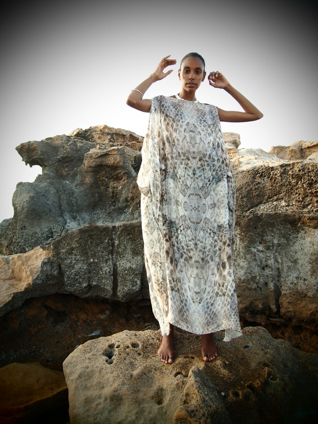 Yemanja Print Zandra Silk Dress