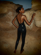 Black Metallic Catsuit