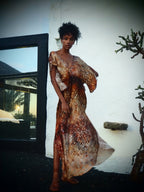 Venus Kaftan in Magma Siren print