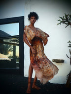 Venus Kaftan in Magma Siren print