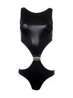 Black Metallic Kaia Cut-out Swimsuit
