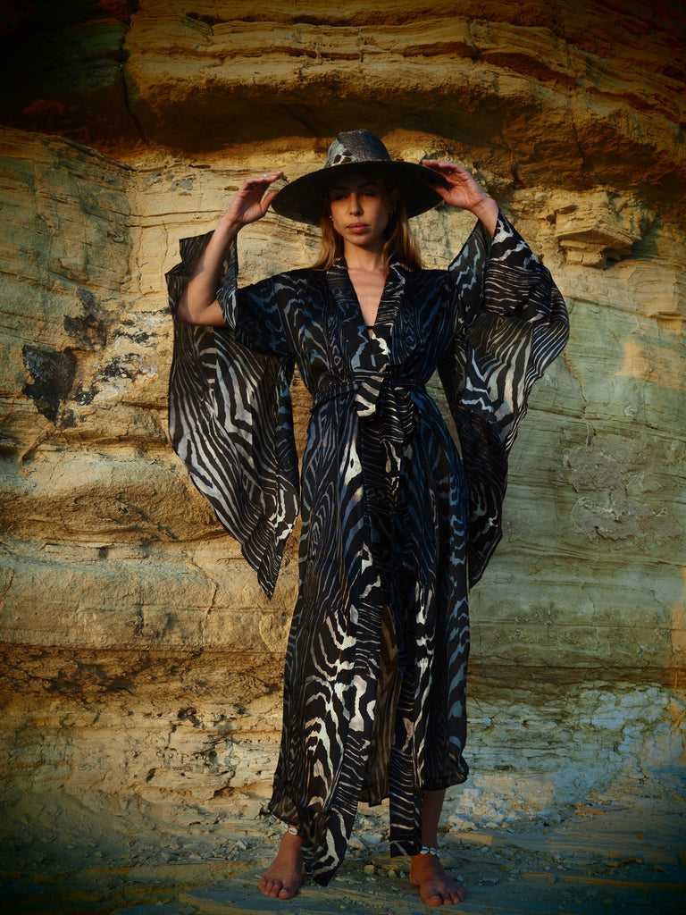 Moray print - Bedouin Silk Kimono