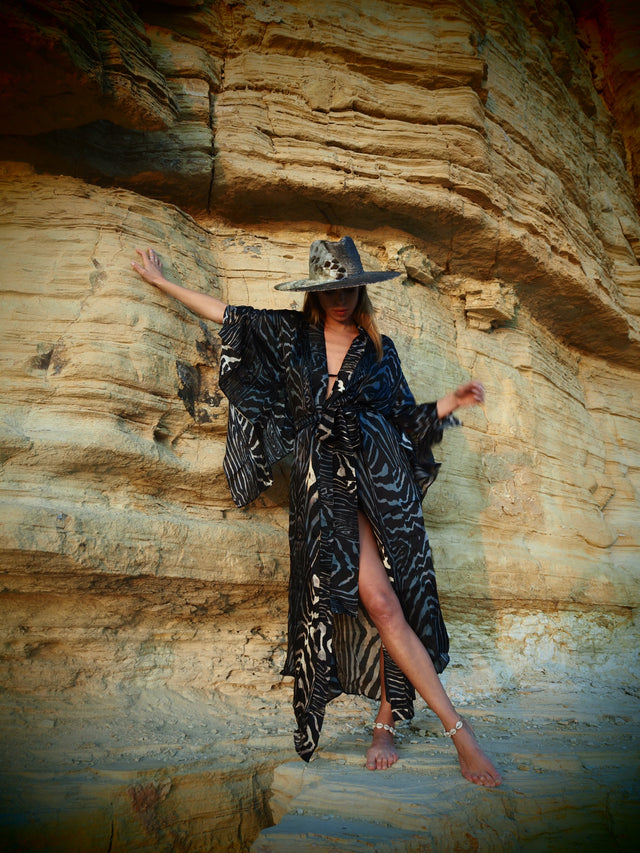 Moray print - Bedouin Silk Kimono
