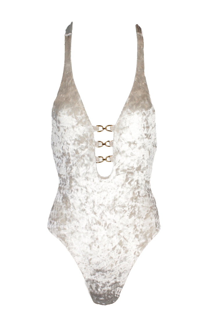 Farrah One-Piece Oyster Crushed Velvet