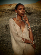 Silver Metallic Venus Kaftan