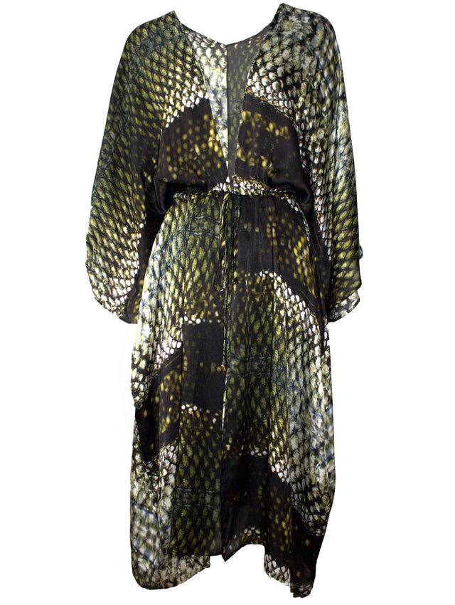 Vixen Print Vivienne Silk Kimono