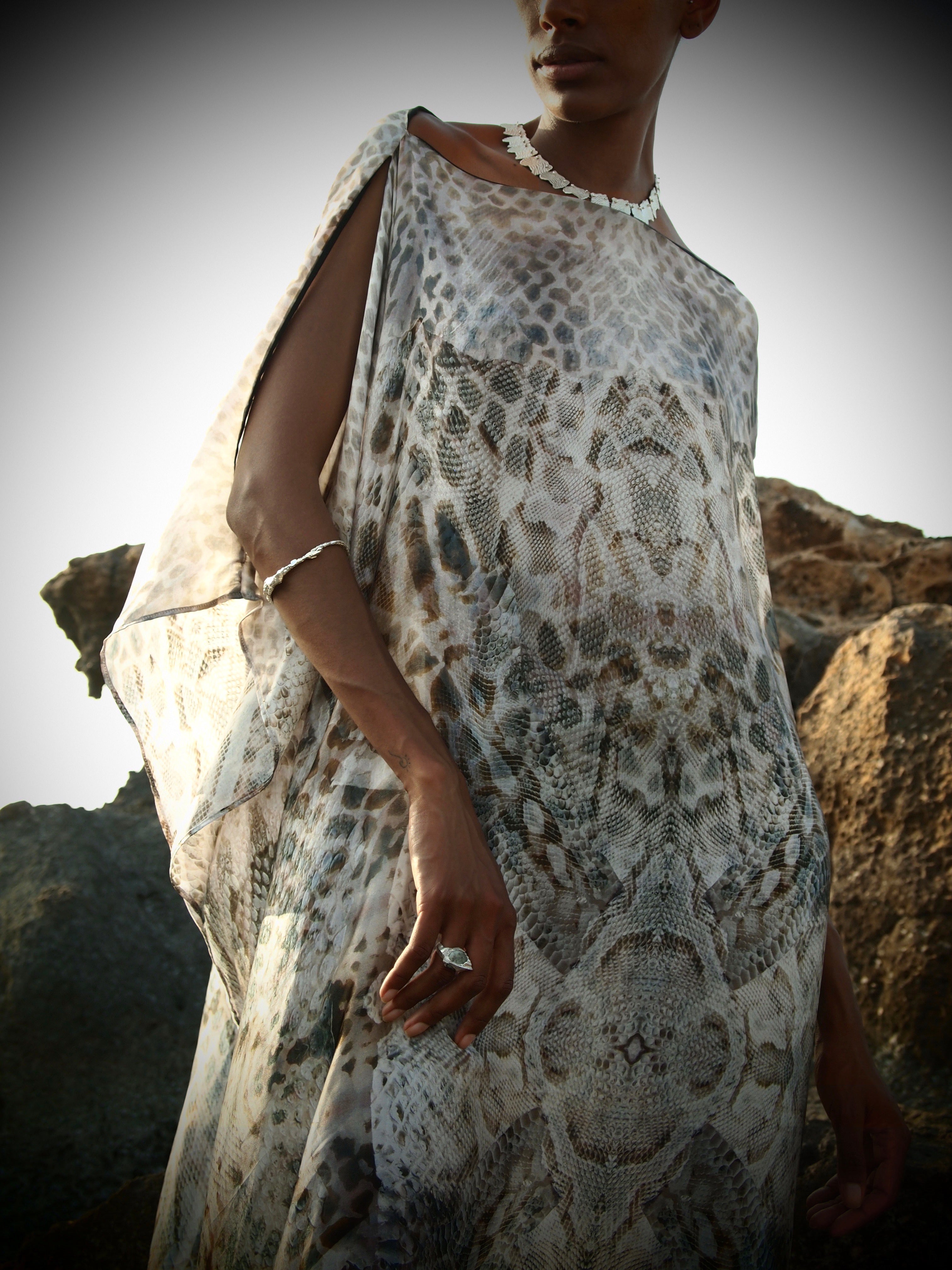 Yemanja Print Zandra Silk Dress